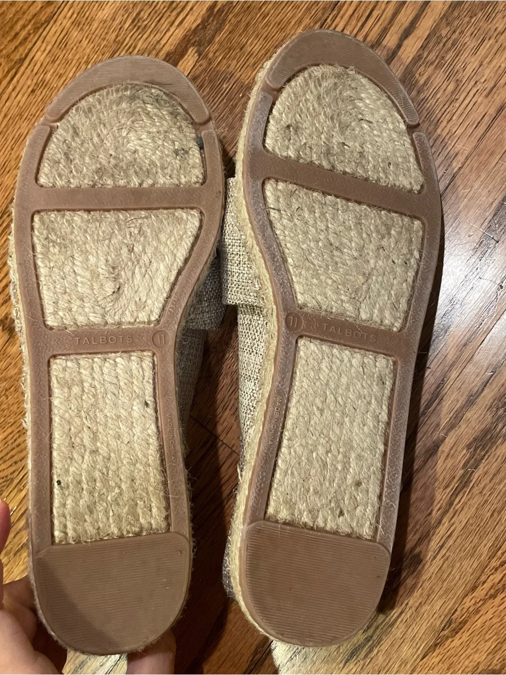 Talbots Izzy Knot Linen Espadrille Flats Beige Women’s Size 11M Slip On Shoes